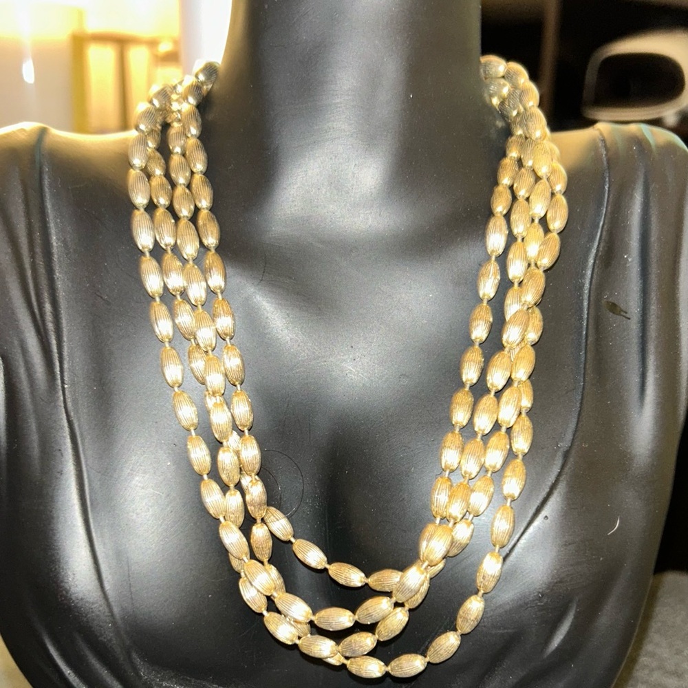 Vintage Napier Gold Tone Bead Necklace